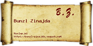 Bunzl Zinajda névjegykártya